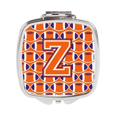 Carolines Treasures Letter Z Football Orange, White and Regalia Compact Mirror CJ1072-ZSCM